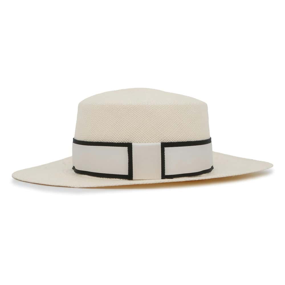 Chanel straw hat Size M Beige/White Straw