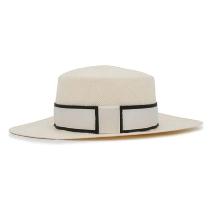 Chanel straw hat Size M Beige/White Straw