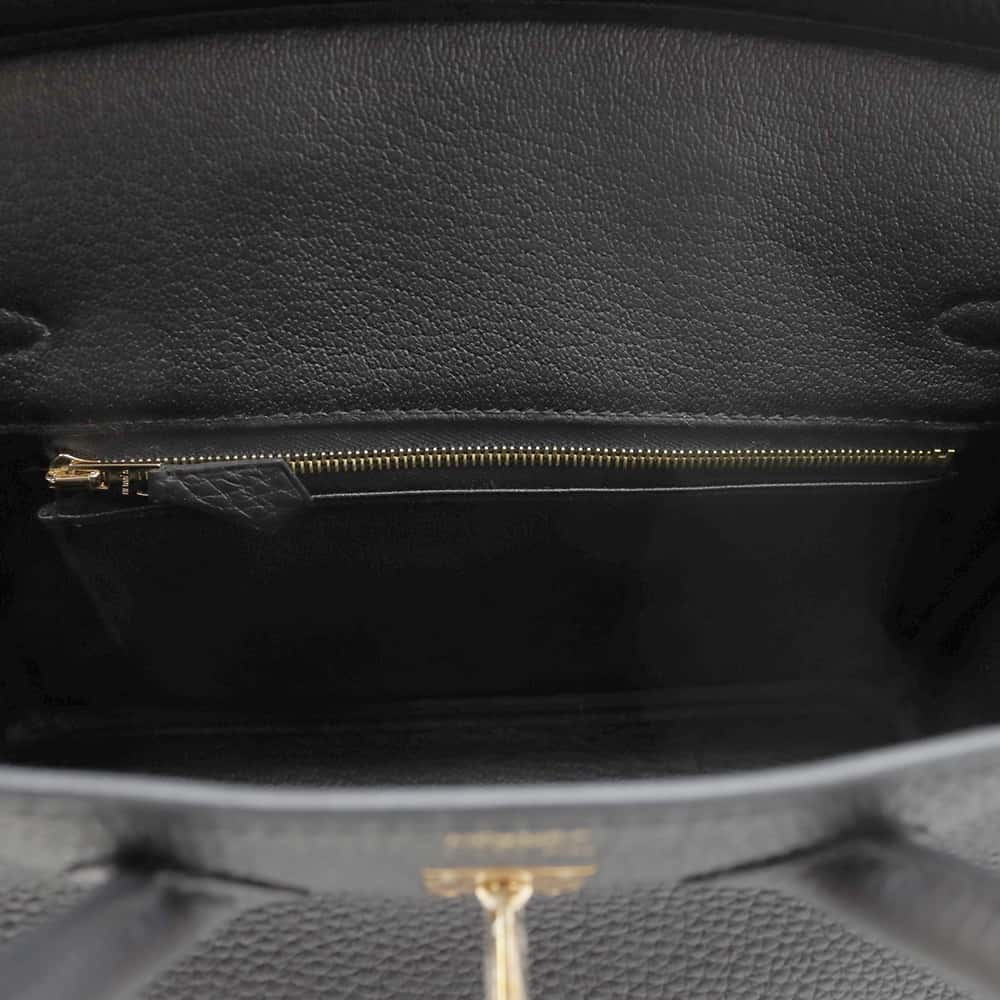 HERMES Birkin Black Togo Leather Size 25