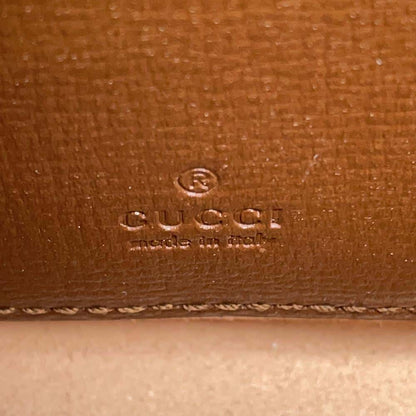 GUCCI Horsebit 1955 Strap Wallet Beige/Brown 699760 GG SupremeCanvas Leather