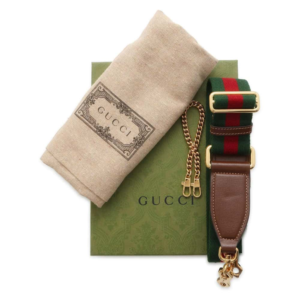 GUCCI Horsebit 1955 Strap Wallet Beige/Brown 699760 GG SupremeCanvas Leather