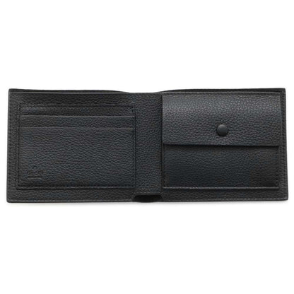 GUCCI Embossed Logo Bifold Wallet Black 658681 Leather