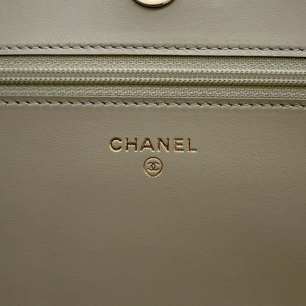 CHANEL Boy Chanel Chain Wallet Gray AP1117 Caviar Leather