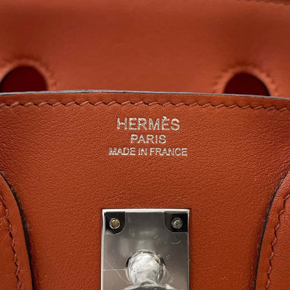 HERMES Birkin Verso Cuivre/Ecru/Rose Texas Toile H Swift Leather Size 25