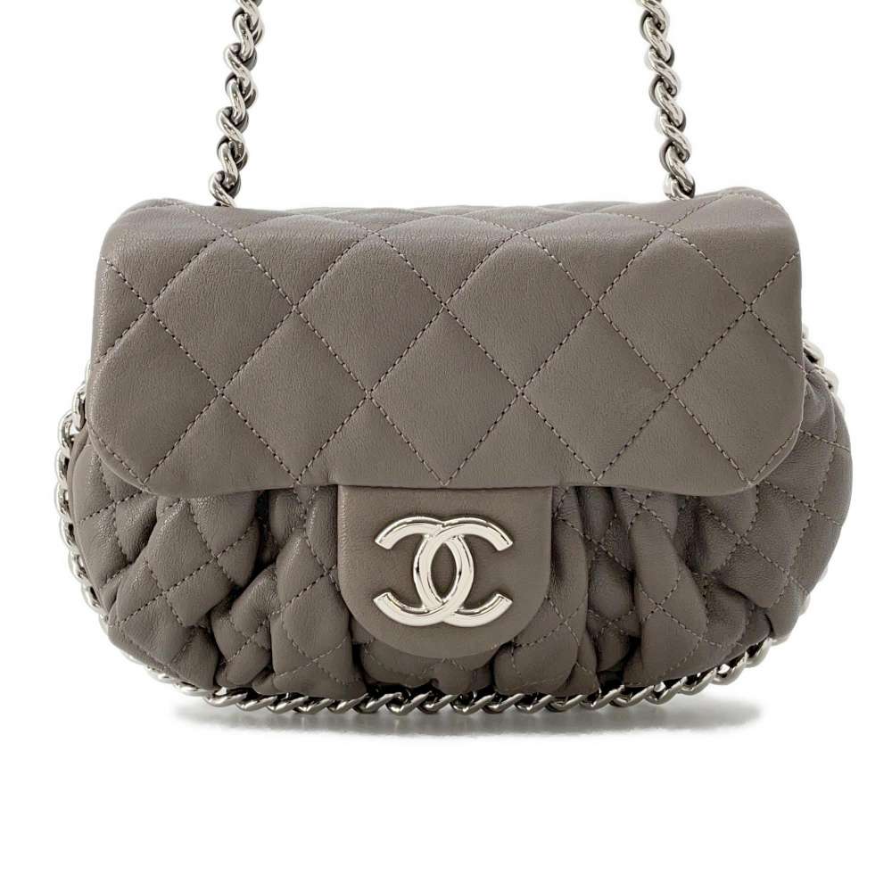 Chanel Chain Around Shoulder Bag Gray A49914 Lambskin