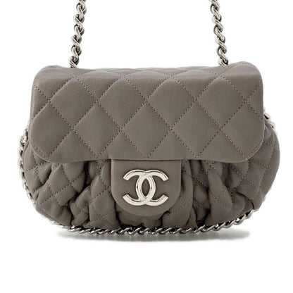 Chanel Chain Around Shoulder Bag Gray A49914 Lambskin