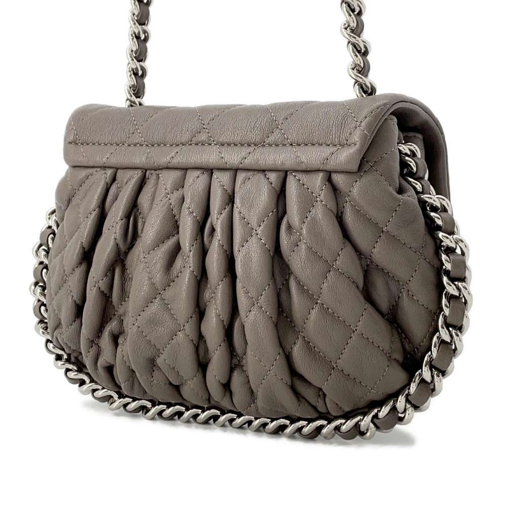 Chanel Chain Around Shoulder Bag Gray A49914 Lambskin
