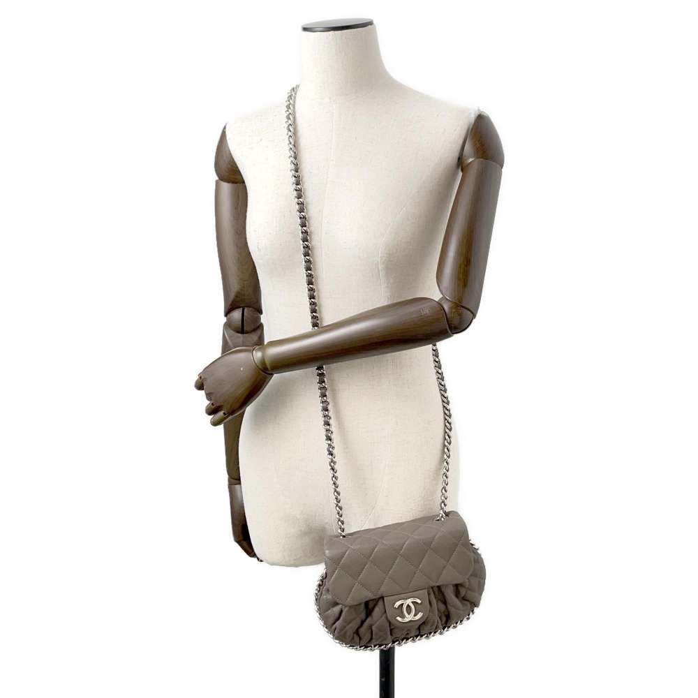 Chanel Chain Around Shoulder Bag Gray A49914 Lambskin