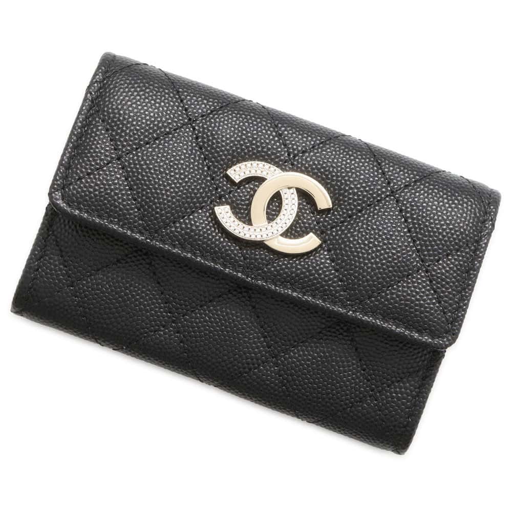 Chanel Matelasse Flap Card Case Black AP4178 Caviar Leather