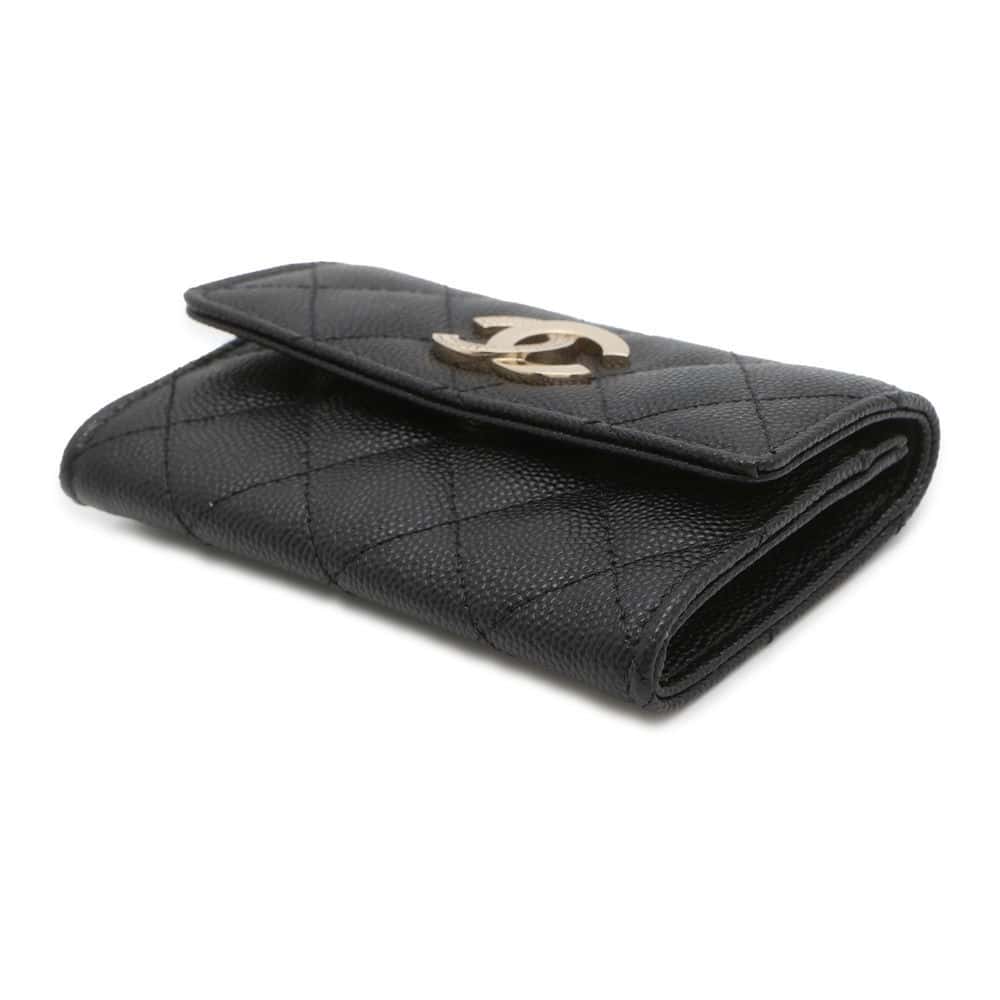 Chanel Matelasse Flap Card Case Black AP4178 Caviar Leather