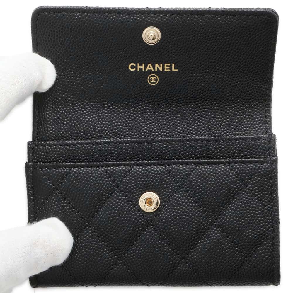 Chanel Matelasse Flap Card Case Black AP4178 Caviar Leather