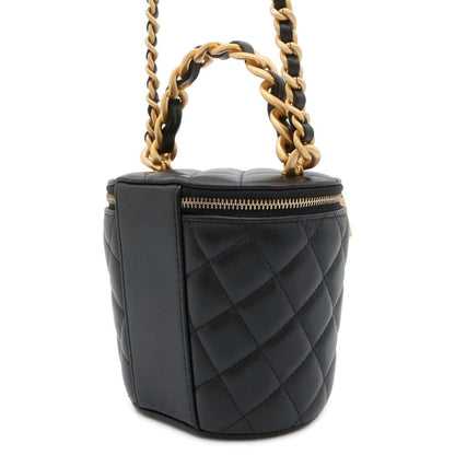 Chanel Vanity Chain Shoulder Bag Black Lambskin
