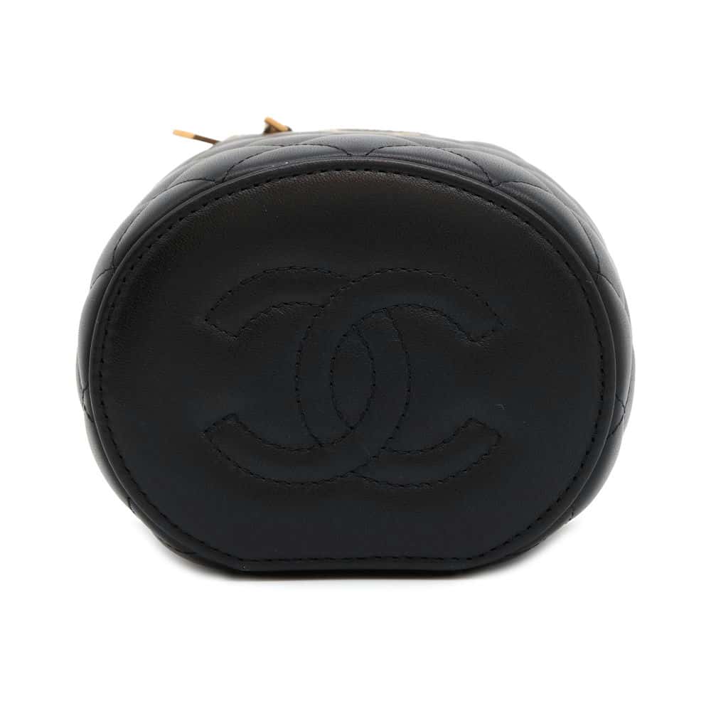 Chanel Vanity Chain Shoulder Bag Black Lambskin