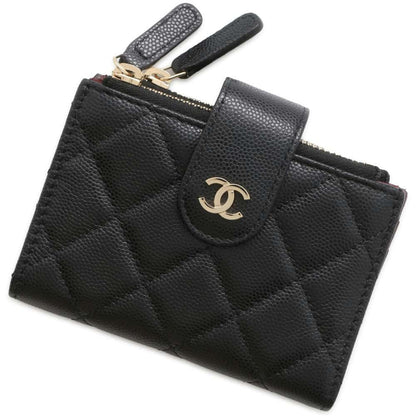 Chanel Double zip Coin purse Black AP1928 Caviar Leather