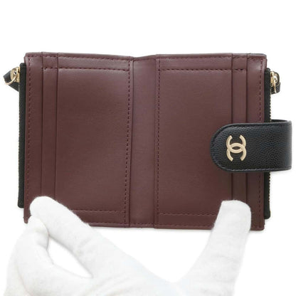 Chanel Double zip Coin purse Black AP1928 Caviar Leather