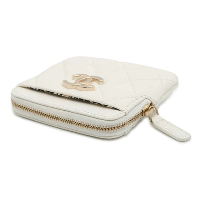 Chanel Matelasse Coin purse White AP3138 Caviar Leather