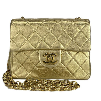 Chanel Mini Gold Metallic Timeless Square Bag