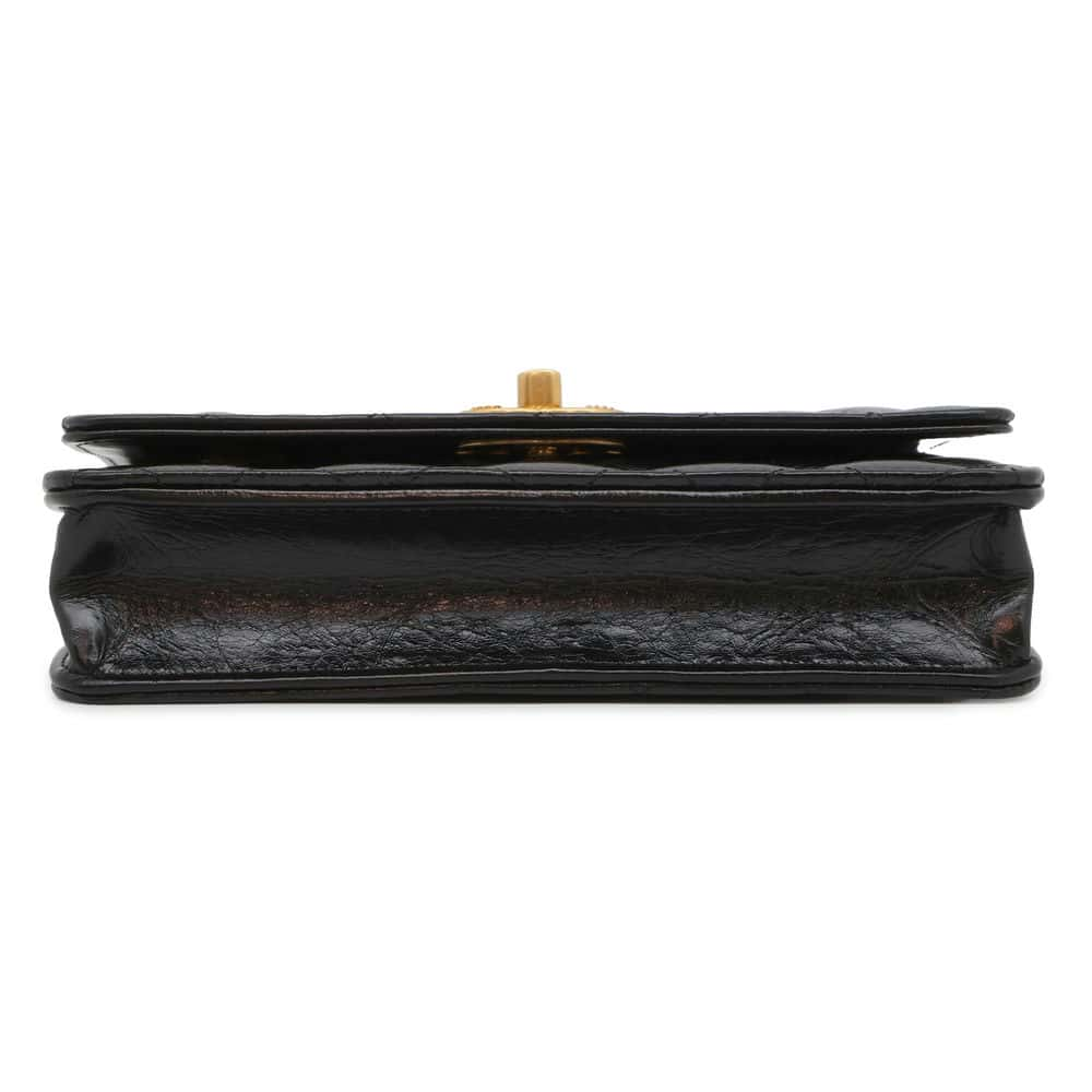 CHANEL Matelasse Chain wallet Black Shiny Lambskin