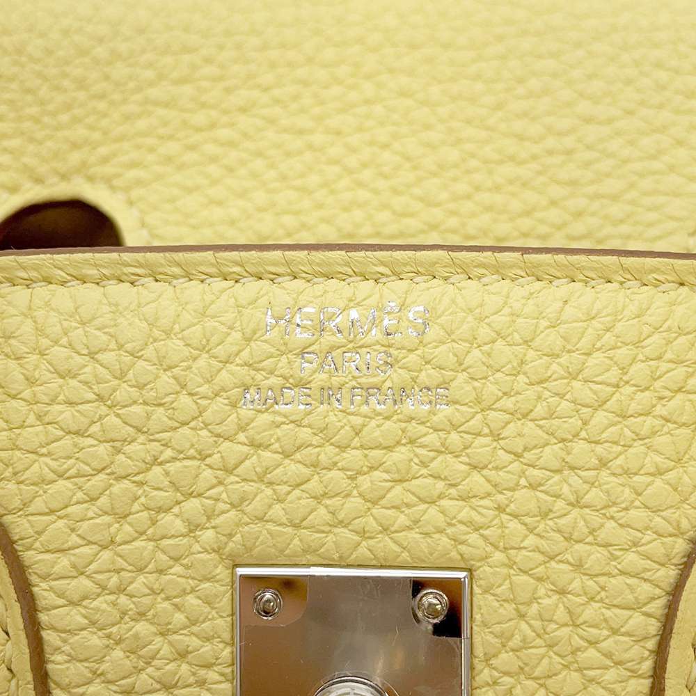 HERMES Birkin Jaune Poussin Togo Leather Size 25