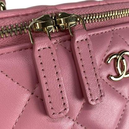 Chanel Pink Vanity Case Top Handle bag