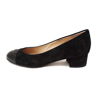 Chanel Black Suede Ballerinas, 36.5