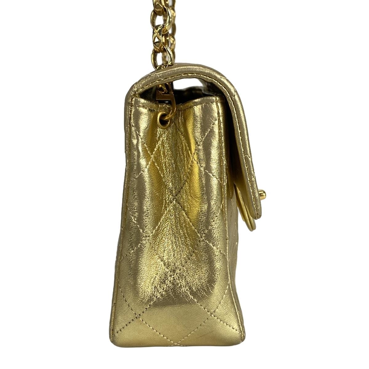 Chanel Mini Gold Metallic Timeless Square Bag
