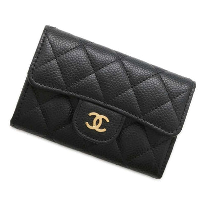 Chanel Matelasse Classic Card Case CC Logo Black AP0214 Caviar Leather