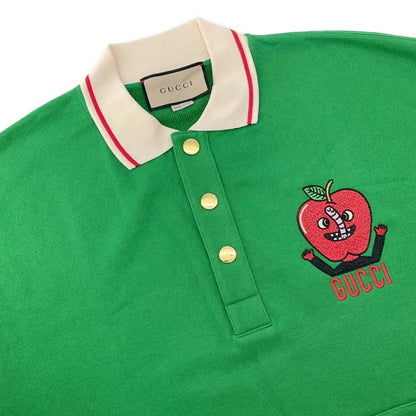 GUCCI polo shirt with patch Size XS Green 658081 Cotton100%
