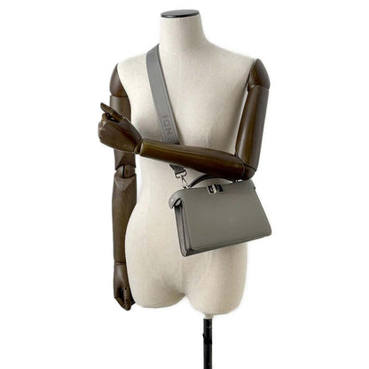 FENDI Peekaboo I.C.U. X-Cross 2WAY Shoulder Bag Gray 7VA582 Leather