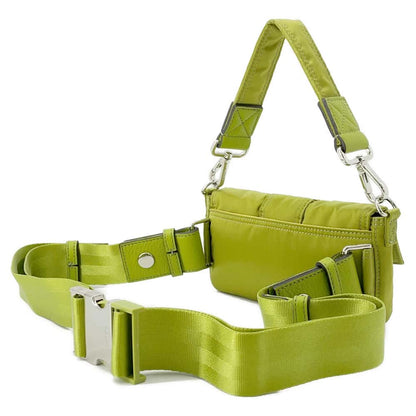 FENDI PORTER 25th Anniversary Collaboration Bucket Phone Case 3way Crossbody Bag Light Green 7AS138 Nylon Leather Size Mini