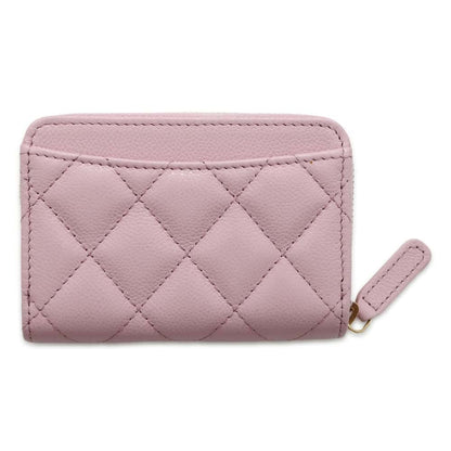 Chanel Matelasse Classic Zip Coin Purse Pink AP0216 Caviar Leather
