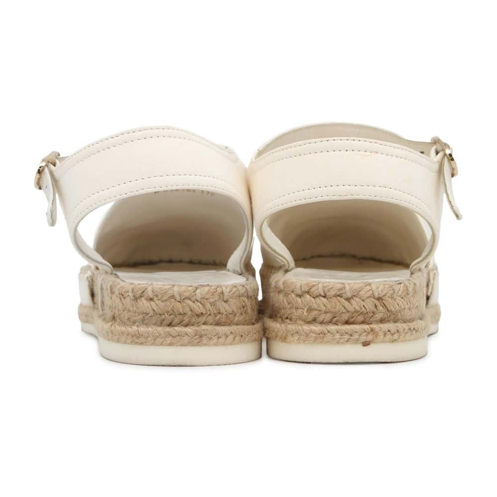 Chanel Espadrilles Sandals White/Black G36184 Leather Size 37C