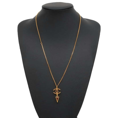 Chanel Arrow Triangle Swing Necklace Gold AB0263 Metal