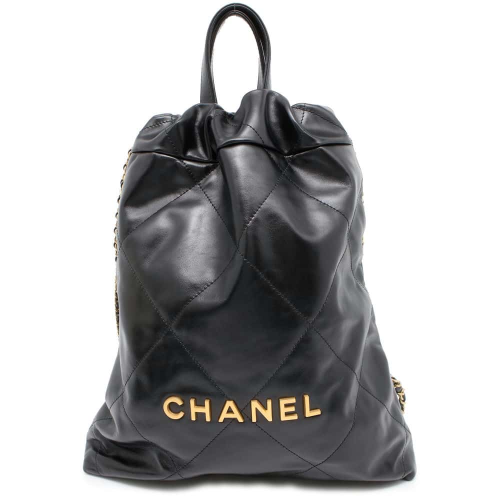 Chanel Chanel 22 Backpack Black AS3859 Shiny Calf Leather