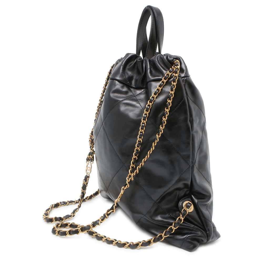 Chanel Chanel 22 Backpack Black AS3859 Shiny Calf Leather