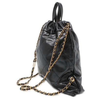 Chanel Chanel 22 Backpack Black AS3859 Shiny Calf Leather