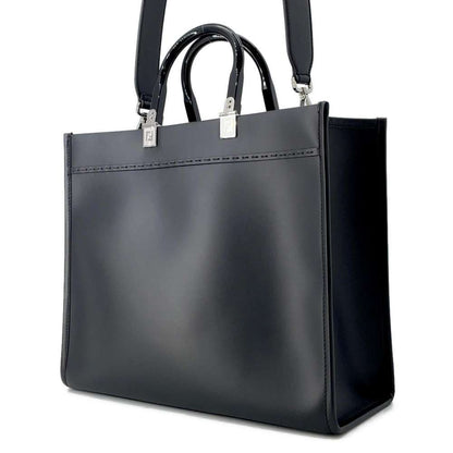 FENDI Sunshine Black 8BH386 Leather Size Medium