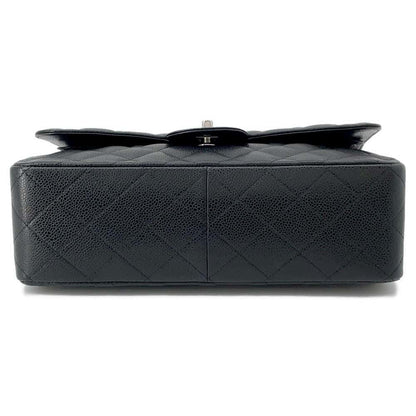 Chanel Matelasse W Flap ChainShoulder Bag Black A58600 Caviar Leather Size 30