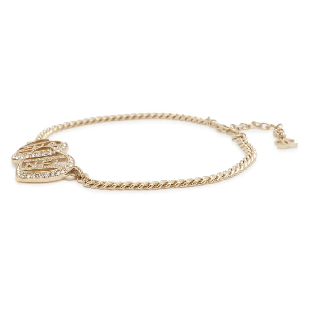 Chanel heart logo choker Gold ABB646 Metal Rhinestone