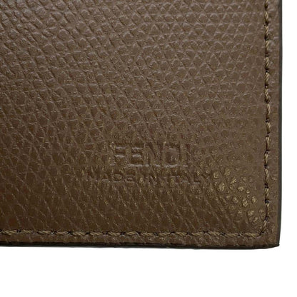 FENDI Bifold Wallet Brown/Yellow 7M0338 PVC/Leather