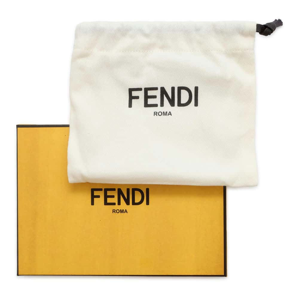 FENDI Bifold Wallet Brown/Yellow 7M0338 PVC/Leather