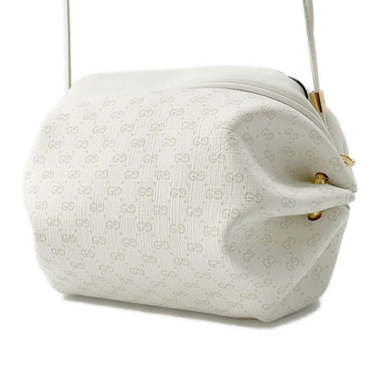 GUCCI Candy Motif Micro GG Shoulder Bag White 564580 PVC Leather