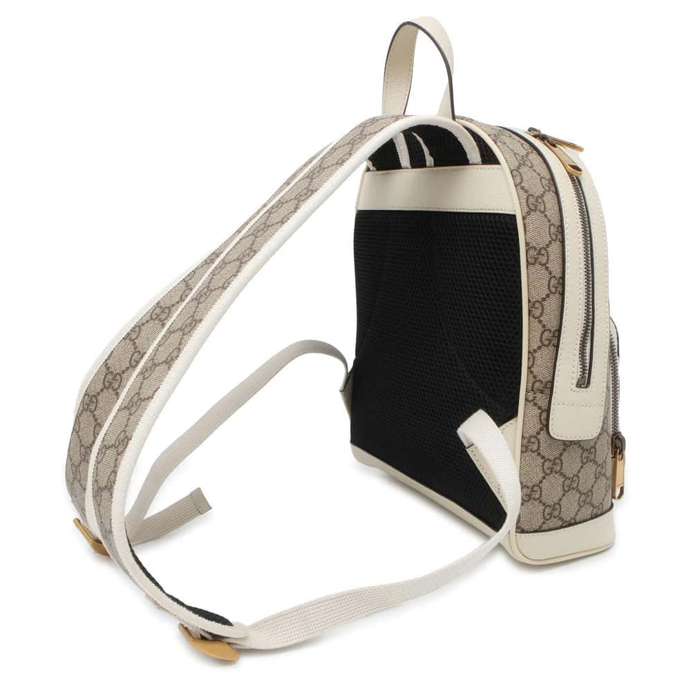 GUCCI Ophidia GG Supreme Backpack Beige/White 547965 GG Supreme Canvas Leather