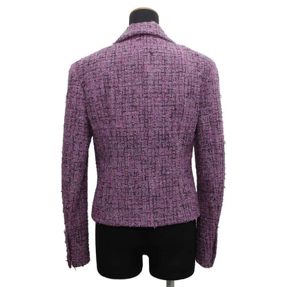 Chanel Tweed Jacket Size 36 Purple P72383 Acryl48% Polyester27% Cotton16% Polyamide9%