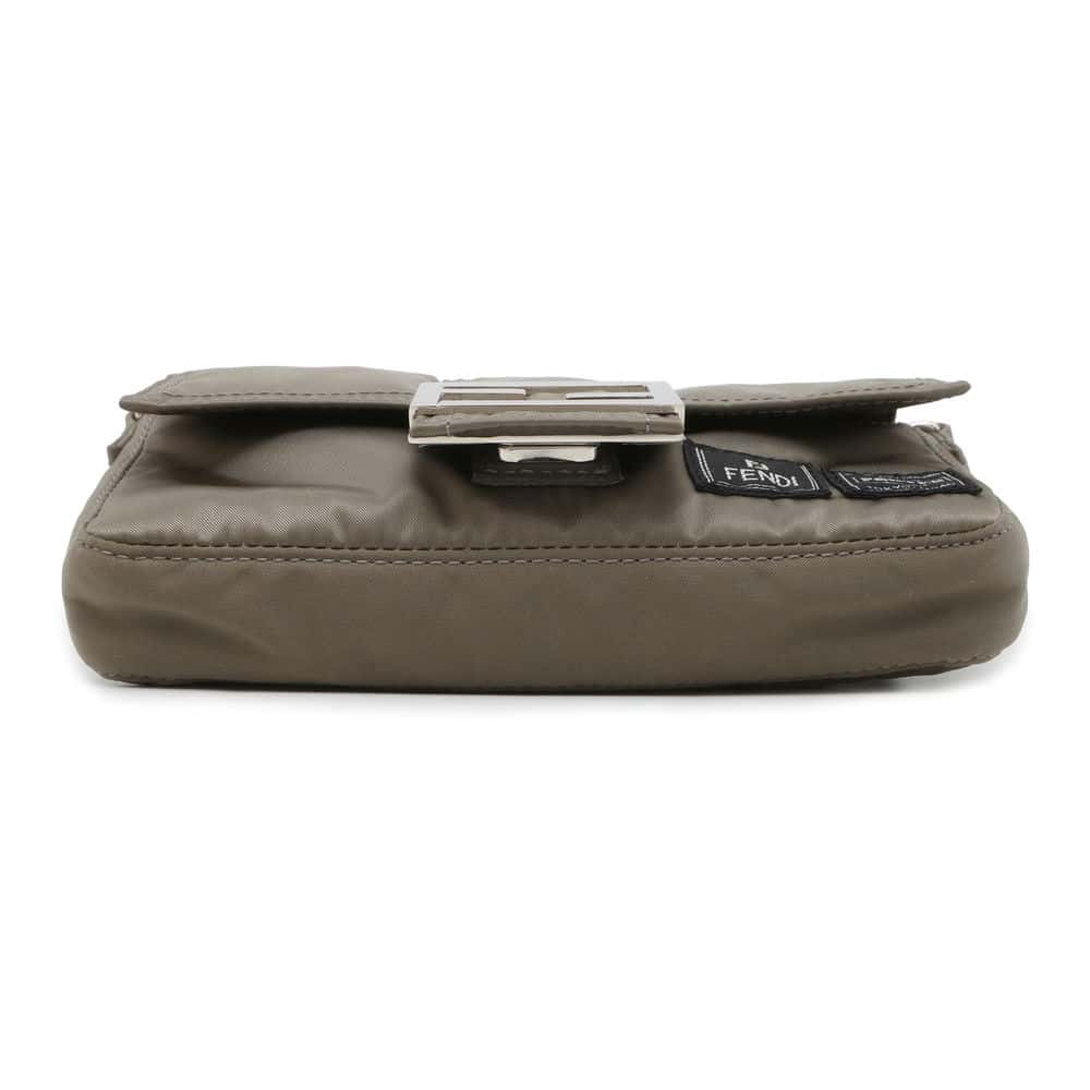 FENDI Porter 25th Anniversary Collaboration Bucket Phone Case 3way Crossbody Bag Khaki 7AS138 Nylon Leather Size Mini