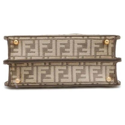FENDI Peekaboo I See You Zucca Pattern Greige 8BN327 Cotton Viscose Size Small