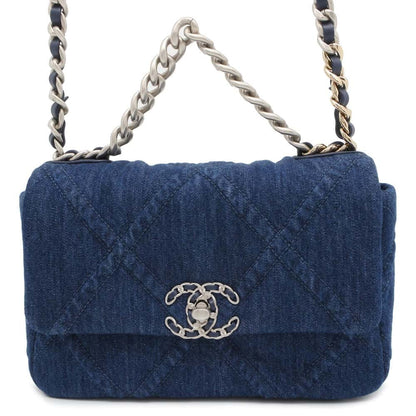Chanel Chanel19 Matelasse ChainShoulder Bag Blue AS1160 Denim