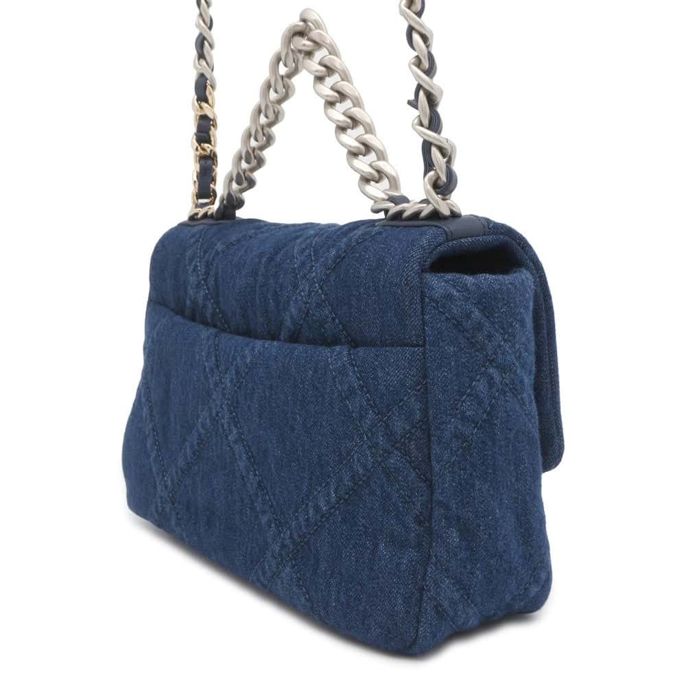 Chanel Chanel19 Matelasse ChainShoulder Bag Blue AS1160 Denim