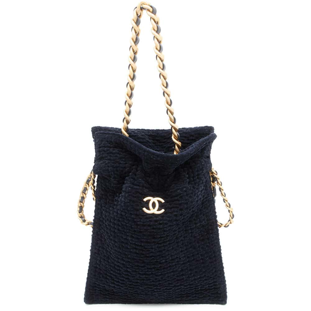 Chanel Shopping Bag Navy AS2169 Velvet