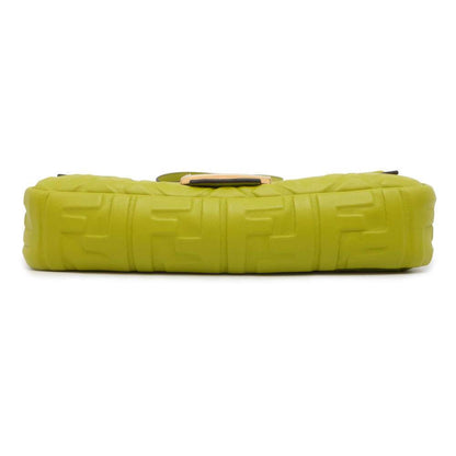 FENDI Shoulder Bag Baguette Zucca Green 8BR600 Leather